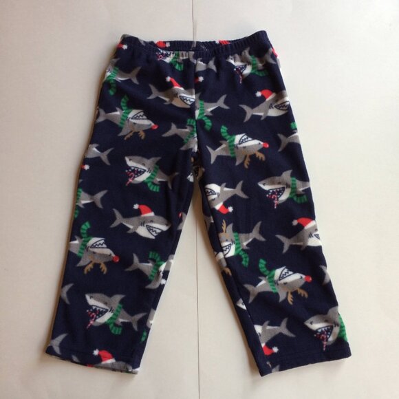 New Shark Christmas Pajamas 4T Set Fleece Shirt Pants PJs Animal Holiday - Picture 5 of 6